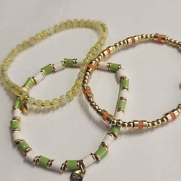 Madewell Orange Crush Beaded Bracelets In Sweet Honeydew - Picture 3 of 3
